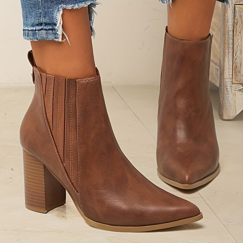 Eva™ | Stylish and Cozy Square-Heel Ankle Boots