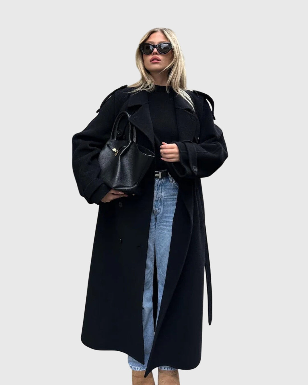 Anika | Timeless Black Overcoat