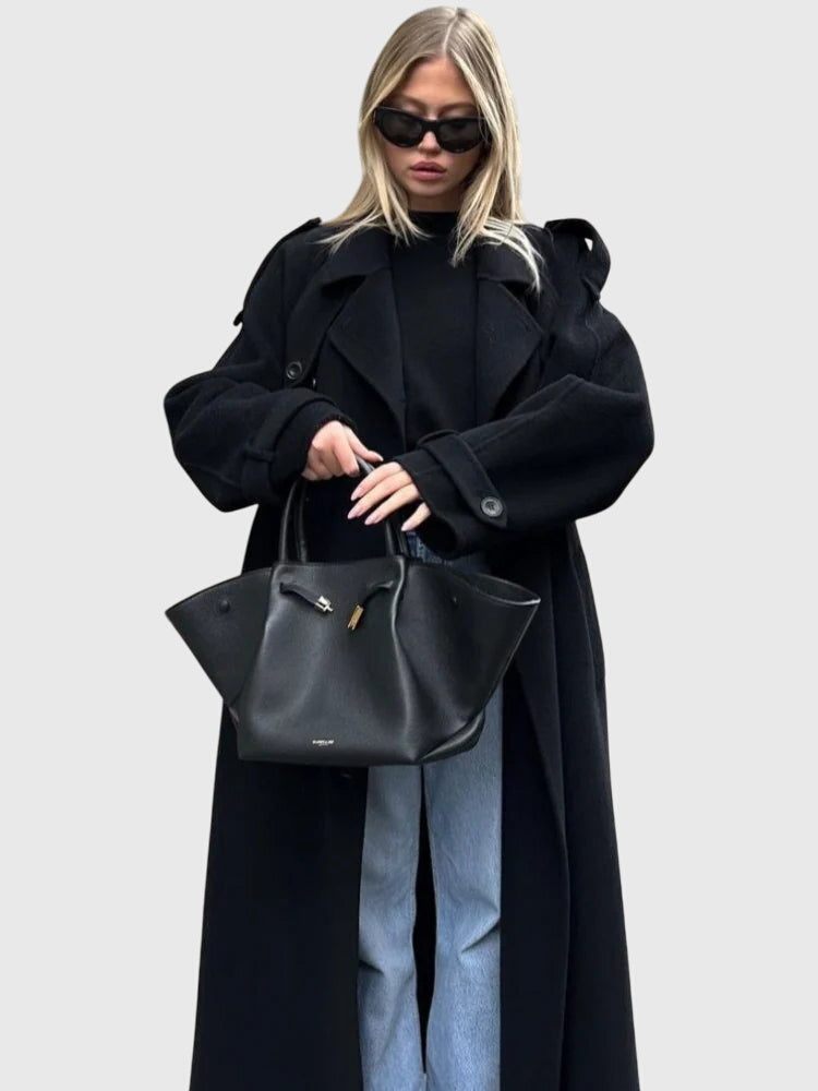 Anika | Timeless Black Overcoat