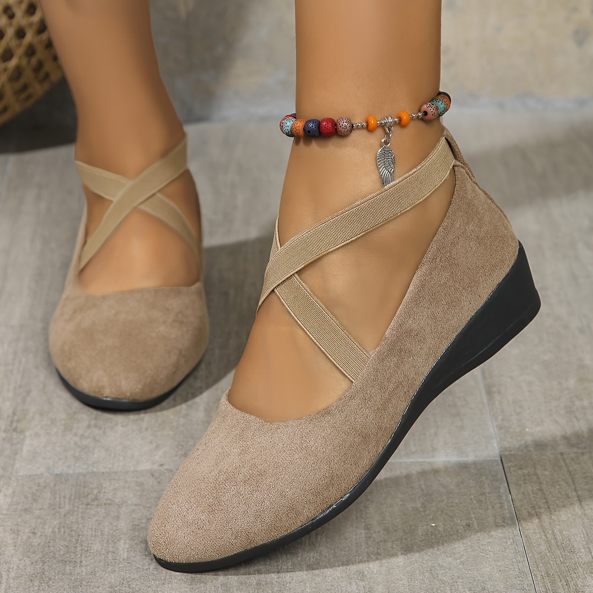 Élise® – Elegant Cross-Strap Ballerinas for Ultimate Comfort