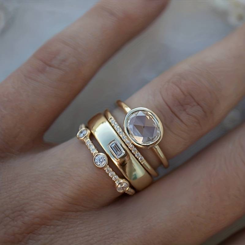 Gold and Zirconia Ring Collection