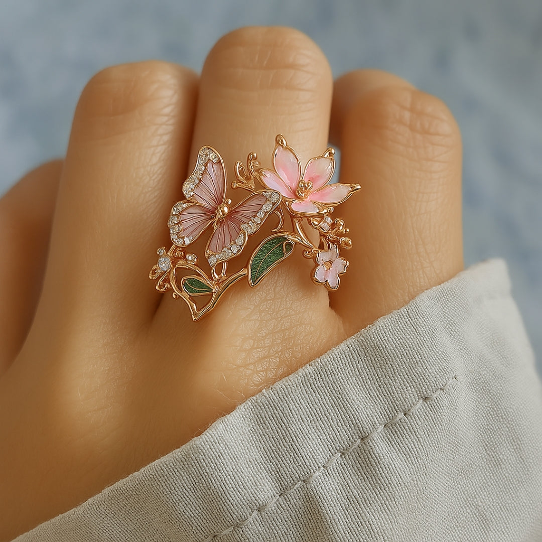 Zirconia Butterfly Ring