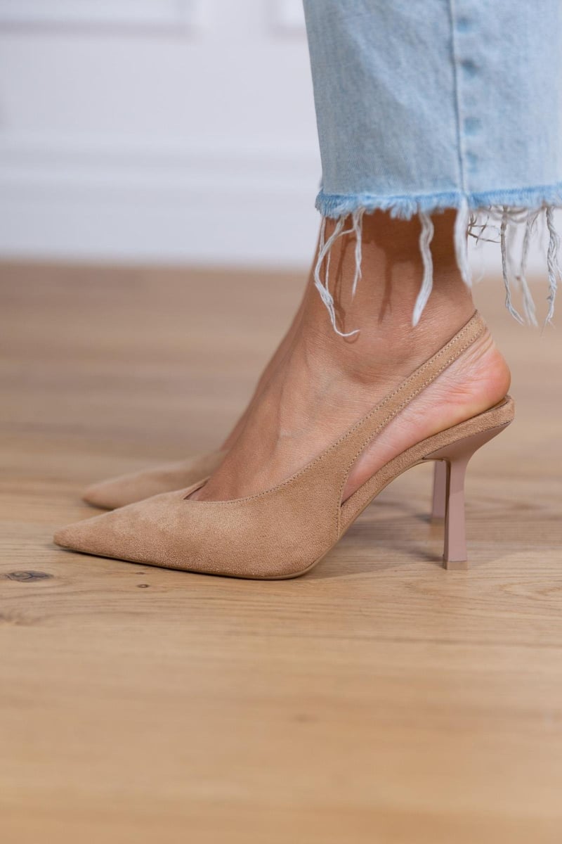 Marlena™ | Nude Stiletto Slingback Heels